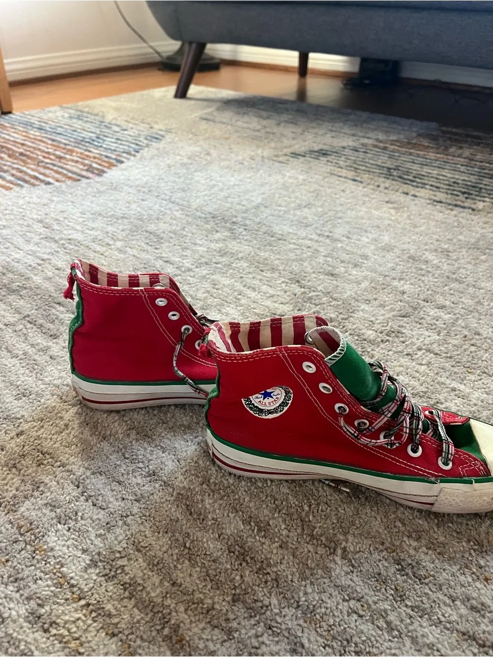 Converse Kids/ Woman size 3- High-Top Christmas Sneakers